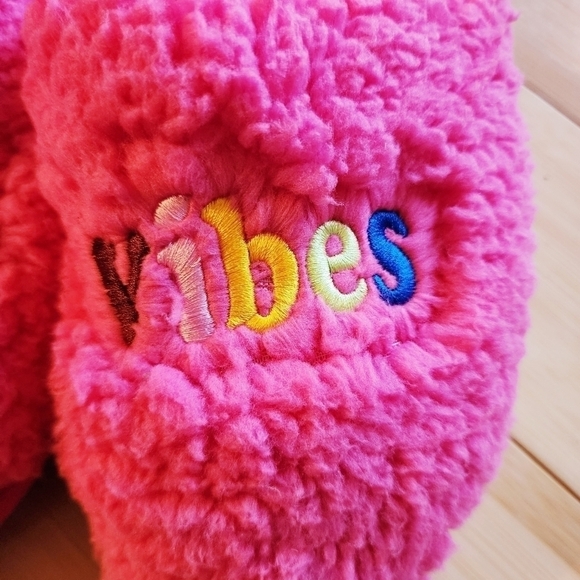 dluxe by Dearfoams Women's Merry Vibes Slide Slippers Bright Pink Christmas Gift - Picture 3 of 10